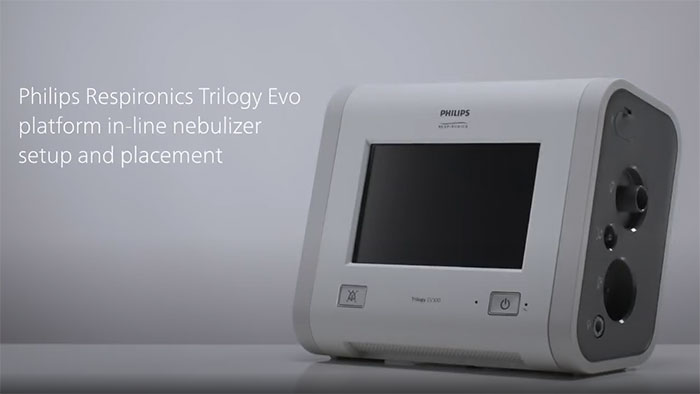 Trilogy Evo platform in-line nebulizer setup and placement video